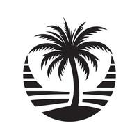 Abstract Palm Tree Silhouette Illustration vector