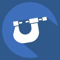 Icon Micro Meter. related to Measuring symbol. long shadow style. simple illustration vector