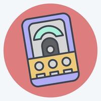 Icon Volt Meter. related to Measuring symbol. color mate style. simple illustration vector