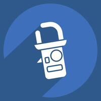 Icon Clamp Tester. related to Measuring symbol. long shadow style. simple illustration vector