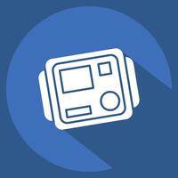 Icon Insulation Tester. related to Measuring symbol. long shadow style. simple illustration vector