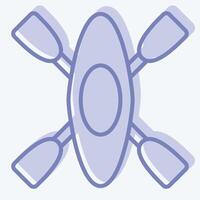 Icon Kayak. related to War Military symbol. two tone style. simple illustration vector