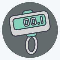 Icon Digital Weighing Scale. related to Measuring symbol. color mate style. simple illustration vector