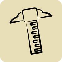 Icon Tee Square. related to Measuring symbol. hand drawn style. simple illustration vector