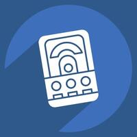 Icon Volt Meter. related to Measuring symbol. long shadow style. simple illustration vector