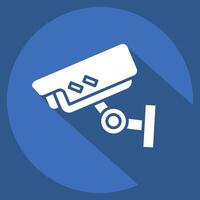 Icon CCTV related to War Military symbol. long shadow style. simple illustrationIcon CCTV related to War Military symbol. long shadow style. simple illustration vector