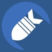 Icon Missile. related to War Military symbol. long shadow style. simple illustration vector