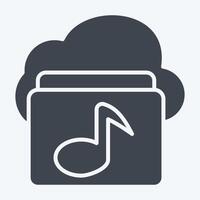 Icon Cloud Music. related to Network symbol. glyph style. simple illustration vector