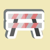 Sticker Barrier. related to War Military symbol. simple illustration vector