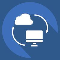 Icon Backup Data. related to Network symbol. long shadow style. simple illustration vector