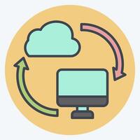 Icon Backup Data. related to Network symbol. color mate style. simple illustration vector