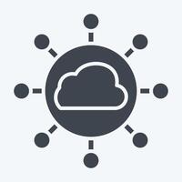 Icon Cloud Network. related to Network symbol. glyph style. simple illustration vector