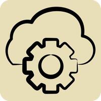 Icon Cloud Management. related to Network symbol. hand drawn style. simple illustration vector