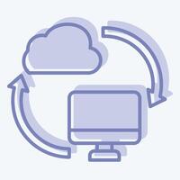 Icon Backup Data. related to Network symbol. two tone style. simple illustration vector