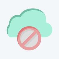 Icon Cloud Block. related to Network symbol. flat style. simple illustration vector