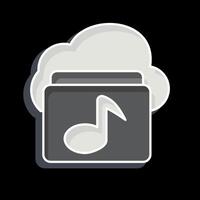 Icon Cloud Music. related to Network symbol. glossy style. simple illustration vector