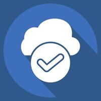 Icon Cloud Access. related to Network symbol. long shadow style. simple illustration vector