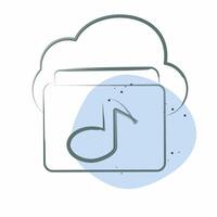 Icon Cloud Music. related to Network symbol. Color Spot Style. simple illustration vector