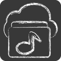Icon Cloud Music. related to Network symbol. chalk Style. simple illustration vector