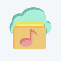 Icon Cloud Music. related to Network symbol. flat style. simple illustration vector