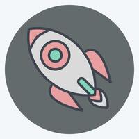 Icon Rocket. related to War Military symbol. color mate style. simple illustration vector