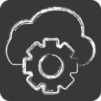 Icon Cloud Management. related to Network symbol. chalk Style. simple illustration vector