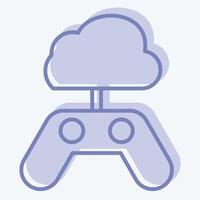 Icon Cloud Game. related to Network symbol. two tone style. simple illustration vector