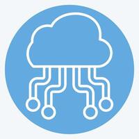 Icon Cloud Hosting. related to Network symbol. blue eyes style. simple illustration vector