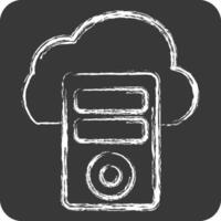 Icon Cloud Database. related to Network symbol. chalk Style. simple illustration vector
