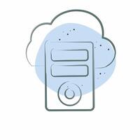 Icon Cloud Database. related to Network symbol. Color Spot Style. simple illustration vector