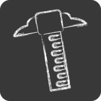Icon Tee Square. related to Measuring symbol. chalk Style. simple illustration vector