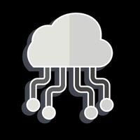 Icon Cloud Hosting. related to Network symbol. glossy style. simple illustration vector