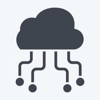 Icon Cloud Hosting. related to Network symbol. glyph style. simple illustration vector