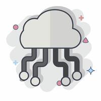 Icon Cloud Hosting. related to Network symbol. chalk Style. simple illustration vector