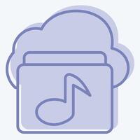 Icon Cloud Music. related to Network symbol. two tone style. simple illustration vector