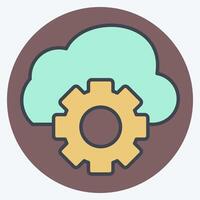 Icon Cloud Management. related to Network symbol. color mate style. simple illustration vector