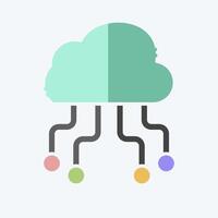 Icon Cloud Hosting. related to Network symbol. doodle style. simple illustration vector