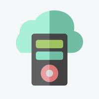 Icon Cloud Database. related to Network symbol. flat style. simple illustration vector