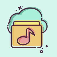 Icon Cloud Music. related to Network symbol. MBE style. simple illustration vector