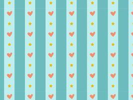 striped bright background with hearts and stars vector