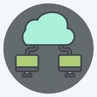 Icon Cloud Connection. related to Network symbol. color mate style. simple illustration vector