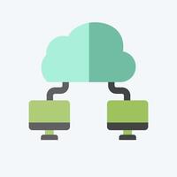 Icon Cloud Connection. related to Network symbol. flat style. simple illustration vector