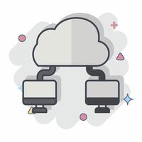 Icon Cloud Connection. related to Network symbol. chalk Style. simple illustration vector