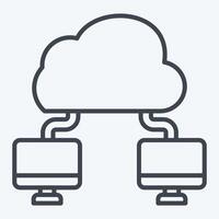 Icon Cloud Connection. related to Network symbol. line style. simple illustration vector
