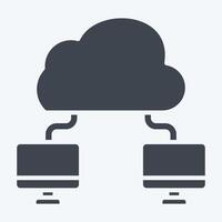 Icon Cloud Connection. related to Network symbol. glyph style. simple illustration vector
