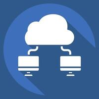 Icon Cloud Connection. related to Network symbol. long shadow style. simple illustration vector