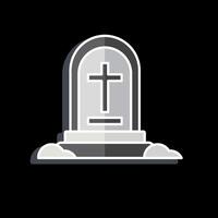 Icon Grave Stone. related to War Military symbol. glossy style. simple illustration vector