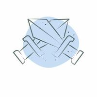 Icon Sword. related to War Military symbol. Color Spot Style. simple illustration vector