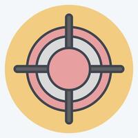 Icon Target. related to War Military symbol. color mate style. simple illustration vector