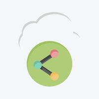 Icon Cloud Share. related to Network symbol. flat style. simple illustration vector